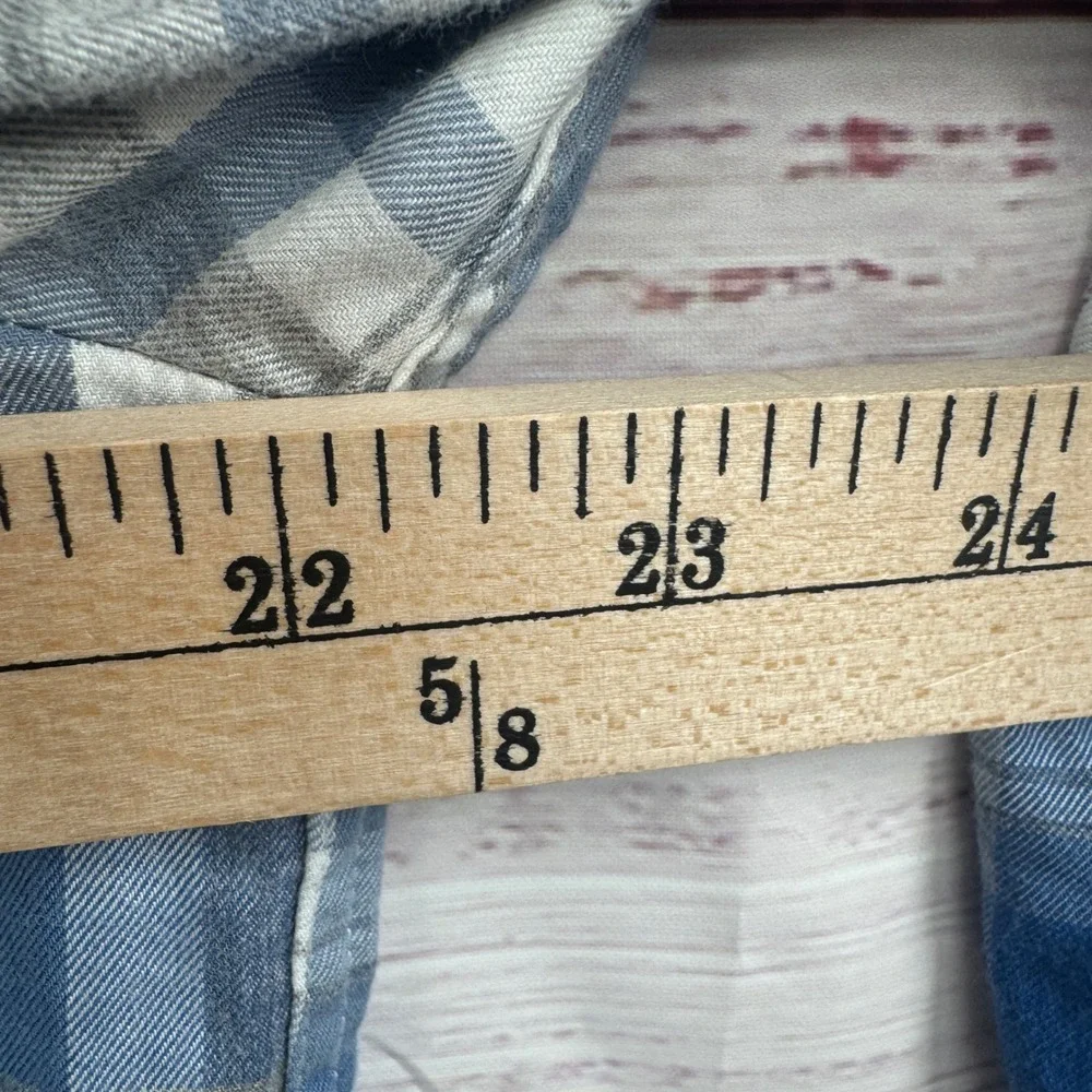 UNTUCKit Shirt Mens Large Slim Fit Blue Grey Plaid Long Sleeve Button Down - Picture 9 of 9